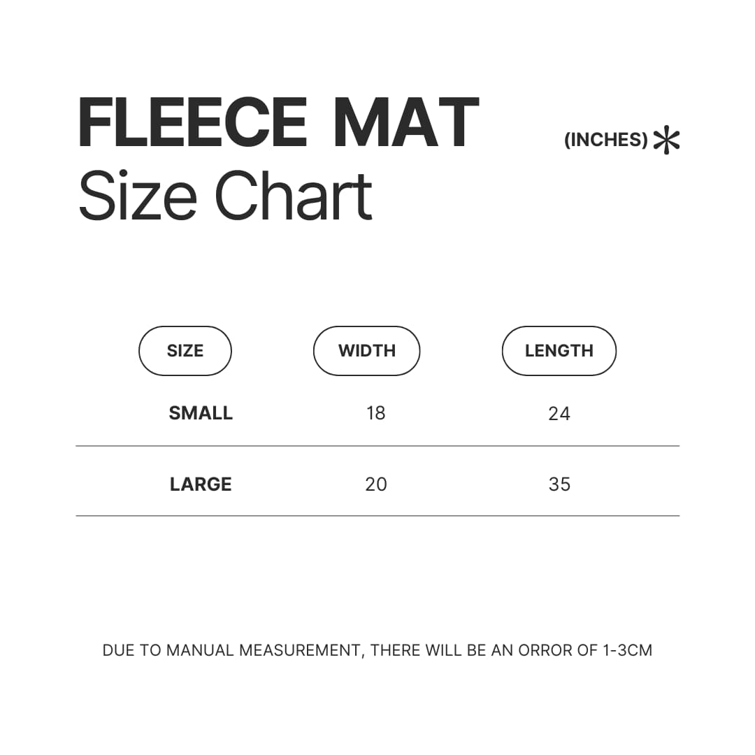 Fleece Mat Size Chart - Until Dawn Merch