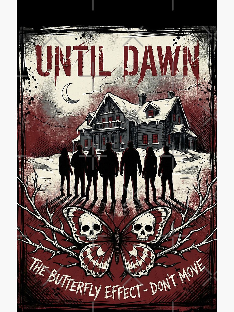 Until Dawn Remake Group Silhouette 8 Friends Shower Curtain - Image 2