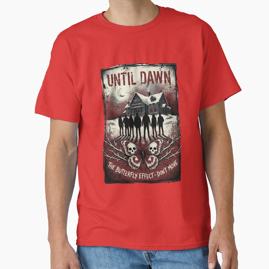 Until Dawn Remake Group Silhouette 8 Friends T-shirt - Image 5