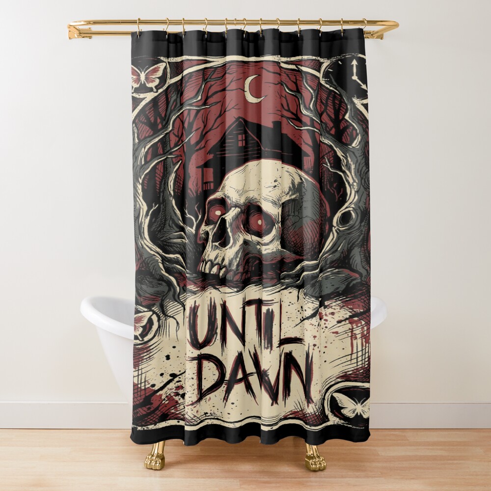 Until Dawn Wendigo Horror Portrait Retro Shower Curtain