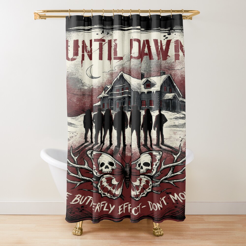 Until Dawn Remake Group Silhouette 8 Friends Shower Curtain