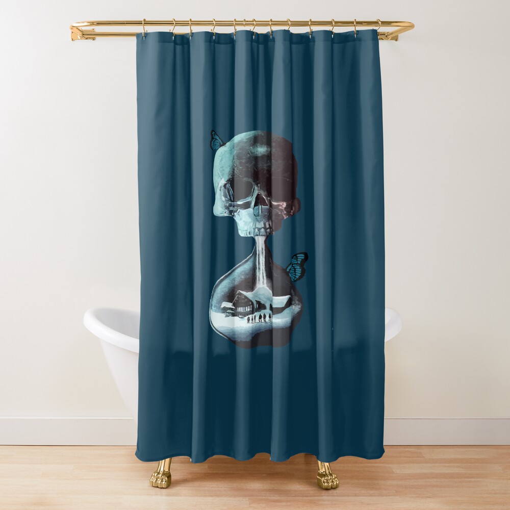 New Design Until Dawn Skull And Butterflies Shower Curtain