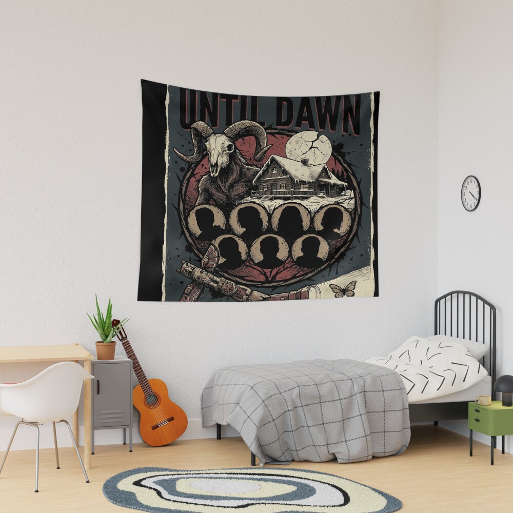 Sam Until Dawn Brave Survivor Axe Wielding Tapestry