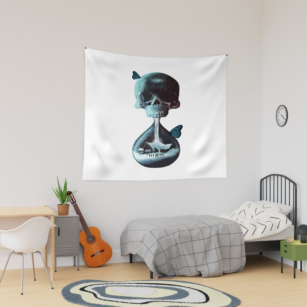 Jhot Design Until Dawn Skull And Butterflies Tapestry